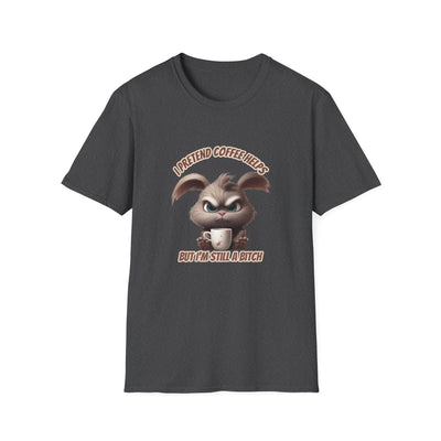I Pretend that Coffee Helps Unisex Softstyle T-Shirt
