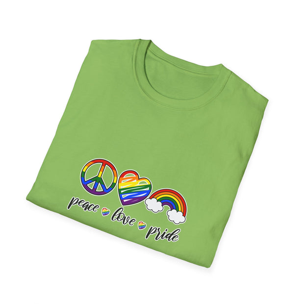 Peace Love and Pride Unisex Softstyle T-Shirt