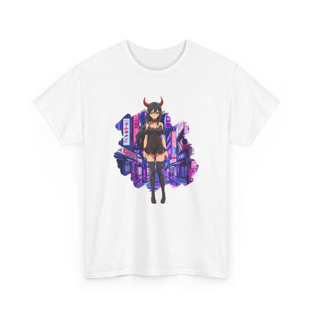 Anime Female Demon Unisex Heavy Cotton Tee