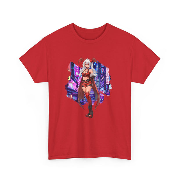 Anime Female Demon Unisex Heavy Cotton Tee