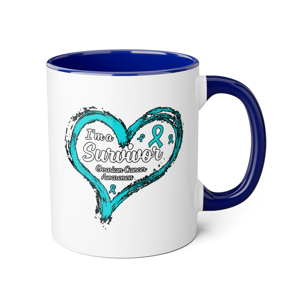 Ovarian Cancer Survivor Accent Mugs, 11oz
