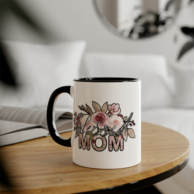 Mom Flowers Accent Mugs, 11oz