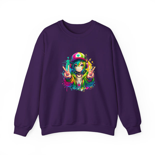 Graffiti Anime Girls Unisex Heavy Blend™ Crewneck Sweatshirt