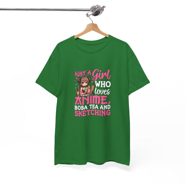 Anime, Boba, Sketching Unisex Heavy Cotton Tee