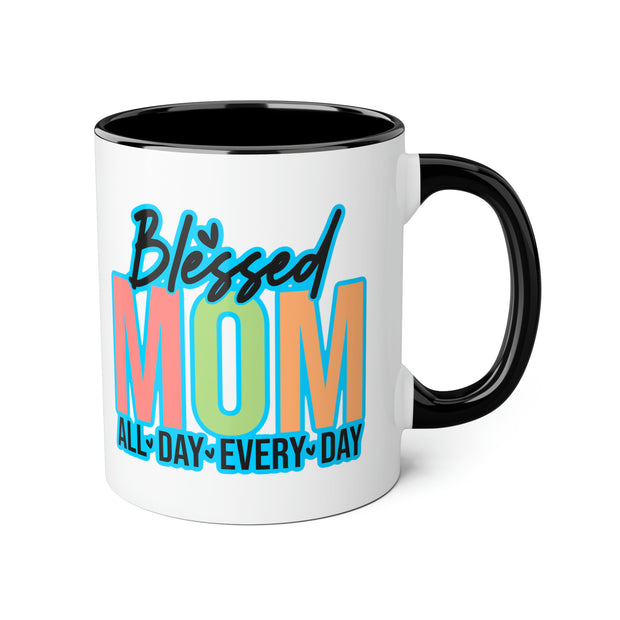 Blessed Mom Accent Mugs, 11oz