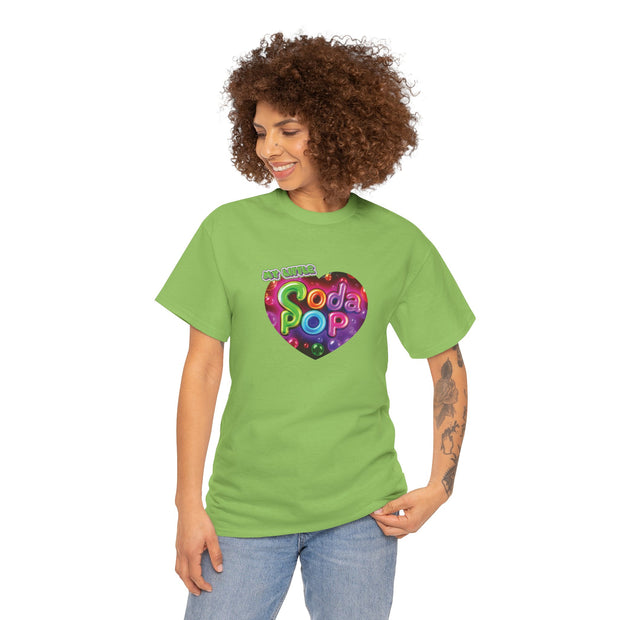 Soda Pop Heart Tee - Vintage Unisex Cotton T-Shirt, Casual Wear, Retro Graphic Tee, Gift for Soda Lovers, Summer Fashion