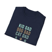 Kid, Dog, Cat Dad Unisex Softstyle T-Shirt