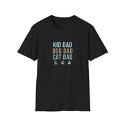 Kid, Dog, Cat Dad Unisex Softstyle T-Shirt