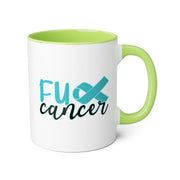 Fuck Cancer Accent Mugs, 11oz
