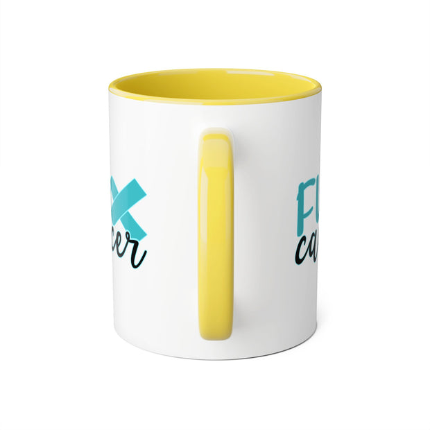 Fuck Cancer Accent Mugs, 11oz