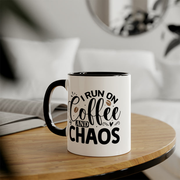 Coffee and Chaos Accent Mugs, 11oz