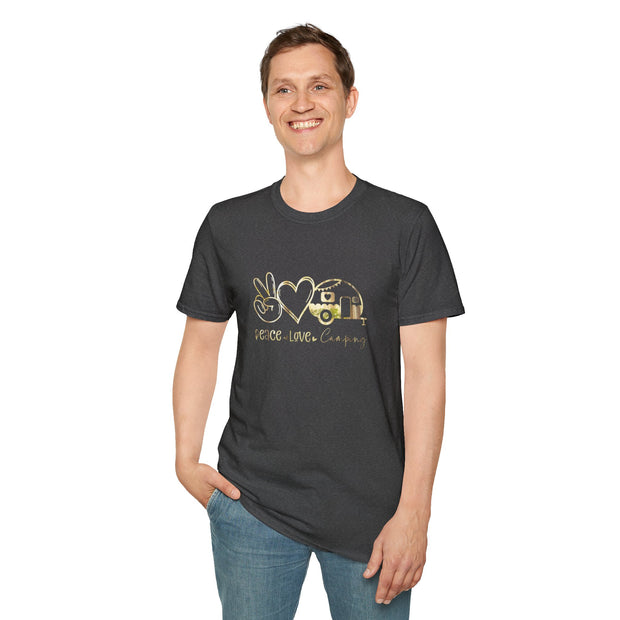 Peace Love and Camping Unisex Softstyle T-Shirt