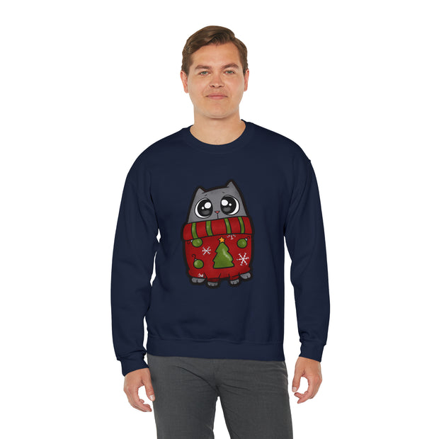 Christmas cat Unisex Heavy Blend™ Crewneck Sweatshirt