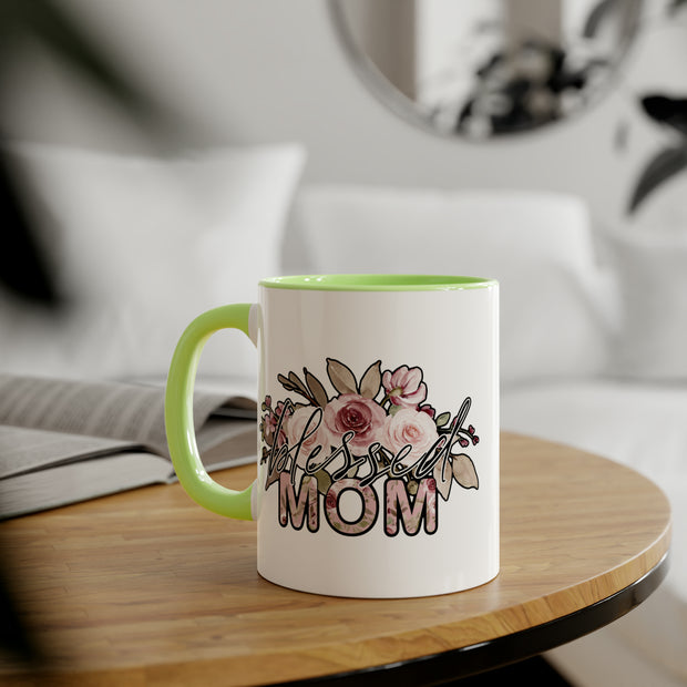 Mom Flowers Accent Mugs, 11oz