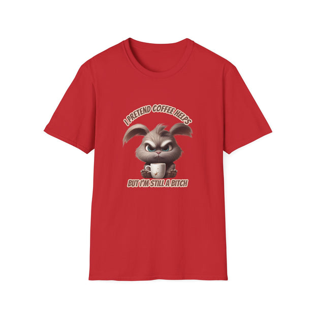 I Pretend that Coffee Helps Unisex Softstyle T-Shirt
