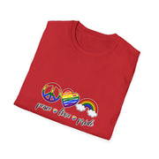 Peace Love and Pride Unisex Softstyle T-Shirt