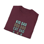 Kid, Dog, Cat Dad Unisex Softstyle T-Shirt