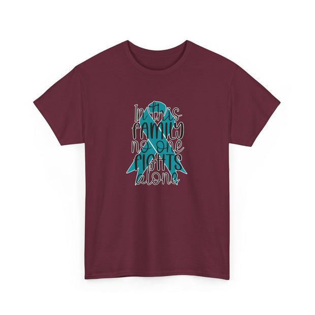 Family Support Ovarian Cancer Unisex Heavy Cotton Tee