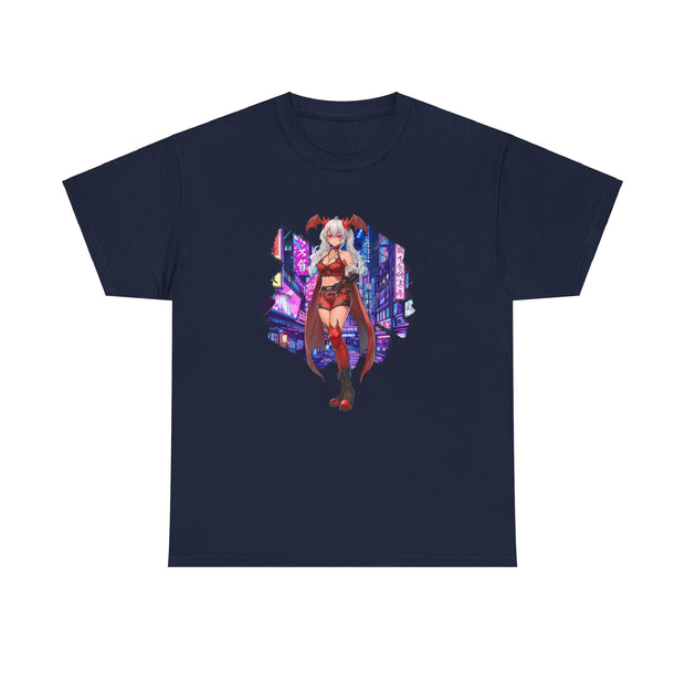 Anime Female Demon Unisex Heavy Cotton Tee