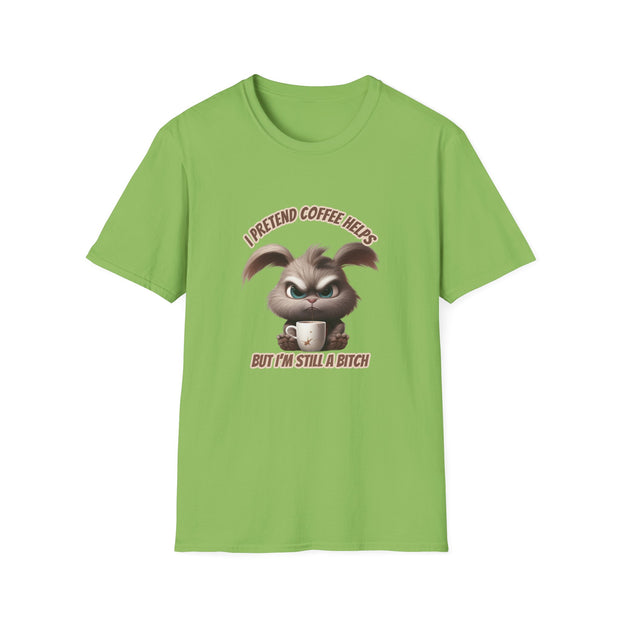 I Pretend that Coffee Helps Unisex Softstyle T-Shirt
