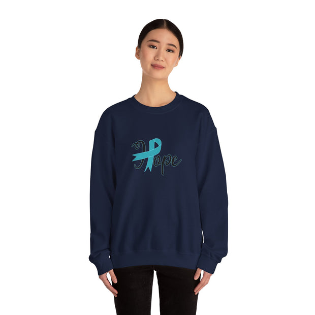 Ovarian Cancer Hope Unisex Heavy Blend™ Crewneck Sweatshirt