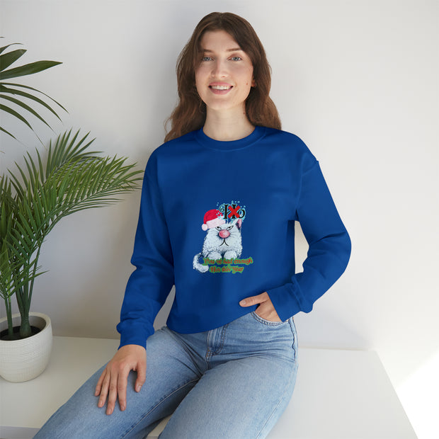 Christmas cat Unisex Heavy Blend™ Crewneck Sweatshirt