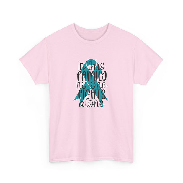 Family Support Ovarian Cancer Unisex Heavy Cotton Tee