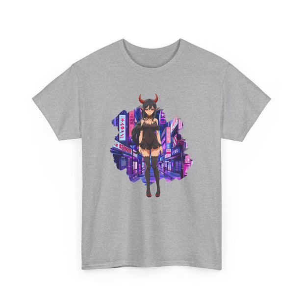 Anime Female Demon Unisex Heavy Cotton Tee