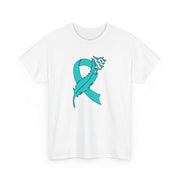 Ovarian Cancer Unisex Heavy Cotton Tee