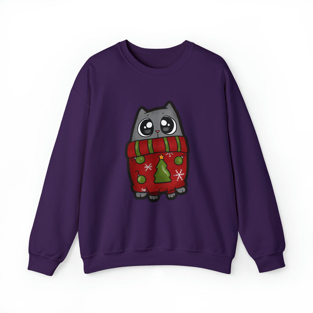 Christmas cat Unisex Heavy Blend™ Crewneck Sweatshirt