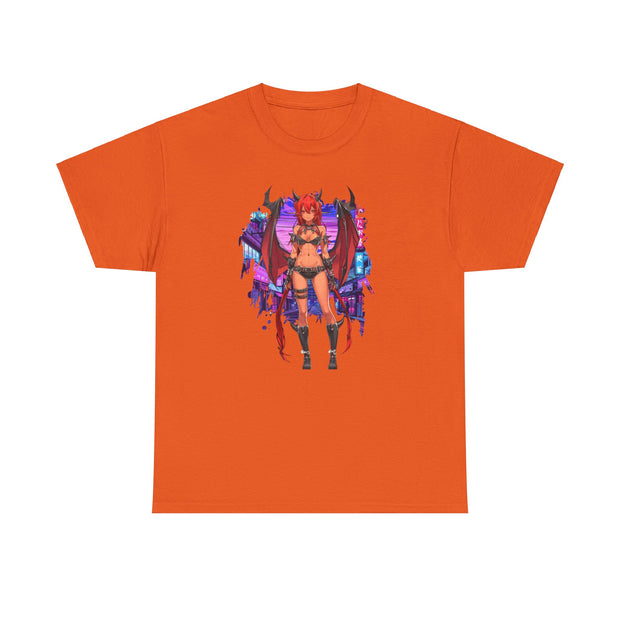 Anime Female Demon Unisex Heavy Cotton Tee