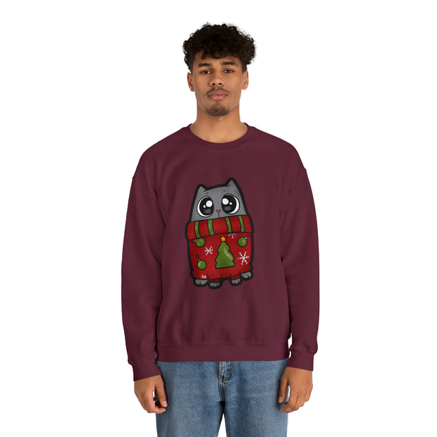 Christmas cat Unisex Heavy Blend™ Crewneck Sweatshirt