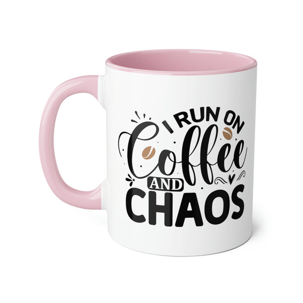 Coffee and Chaos Accent Mugs, 11oz