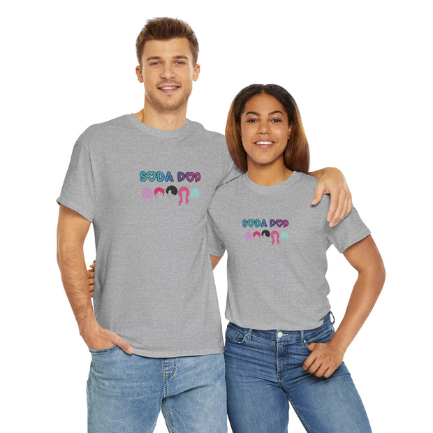 Colorful Soda Pop Unisex Heavy Cotton Tee | Fun Graphic Tee for All Occasions, Festival Apparel, Casual Wear, Gift Ideas, Summer Style