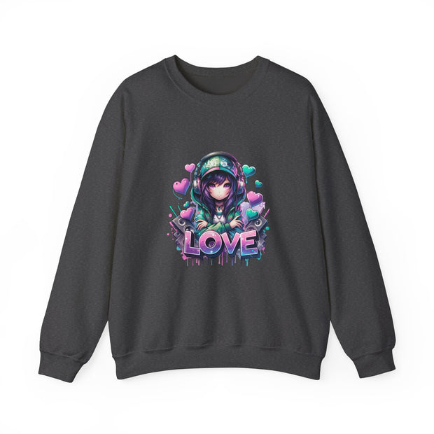 Graffiti Anime Girls Unisex Heavy Blend™ Crewneck Sweatshirt