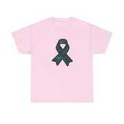 Ovarian Cancer Ribbon Unisex Heavy Cotton Tee