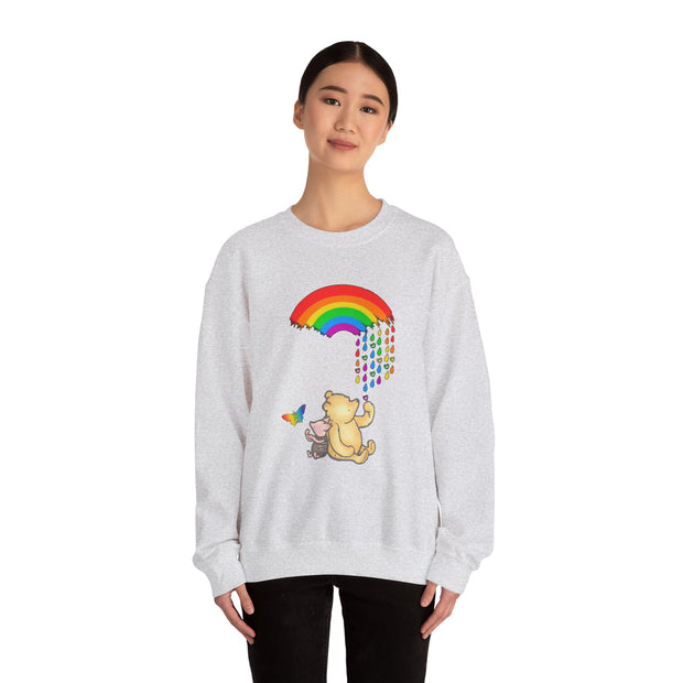 Winnie the Pooh Raining Pride Unisex Heavy Blend™ Crewneck Sweatshirt