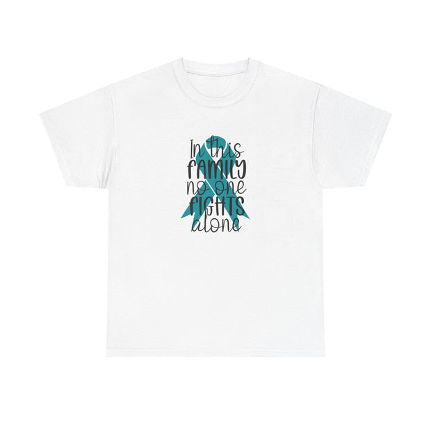 Family Support Ovarian Cancer Unisex Heavy Cotton Tee