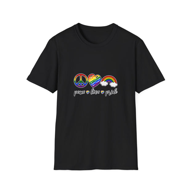 Peace Love and Pride Unisex Softstyle T-Shirt