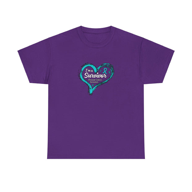 Ovarian Cancer Survivor Unisex Heavy Cotton Tee
