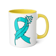 Ovarian Cancer Ribbon Accent Mugs, 11oz
