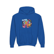 Youth Soda Pop Hooded Sweatshirt, Cute Sweatshirt, Gift for Kids, Fun Hoodie, Colorful Graphic Sweatshirt
