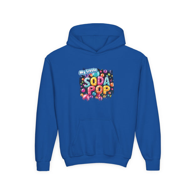 Youth Soda Pop Hooded Sweatshirt, Cute Sweatshirt, Gift for Kids, Fun Hoodie, Colorful Graphic Sweatshirt