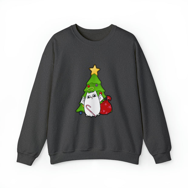 Christmas cat Unisex Heavy Blend™ Crewneck Sweatshirt