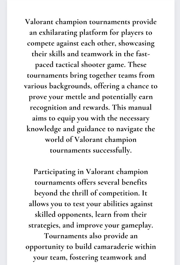 Valorant Champion Tournament Digital Guide for Beginners