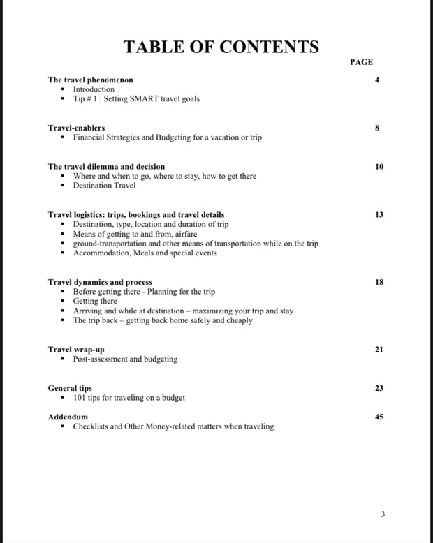 Digital download E-book 101 Tips for traveling on a budget