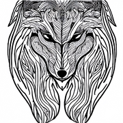 Digital download 10 page printable Wolf Colouring Book