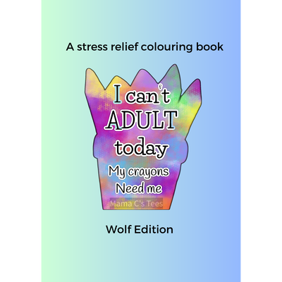 Digital download 10 page printable Wolf Colouring Book