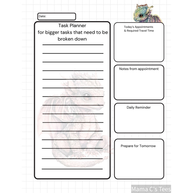 Digital Download Dragon ADHD Planner & Journal